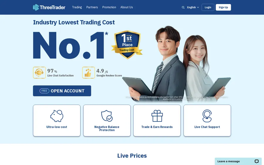 ThreeTrader website designed by Jai Nischal Verma